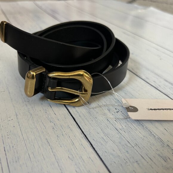 nwt ANTHROPOLOGIE leather western gold buckle belt 3x - Picture 1 of 2